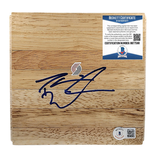 Darius Miles Portland Trail Blazers Autographed Parquet Basketball Floorboard — Beckett Authentication