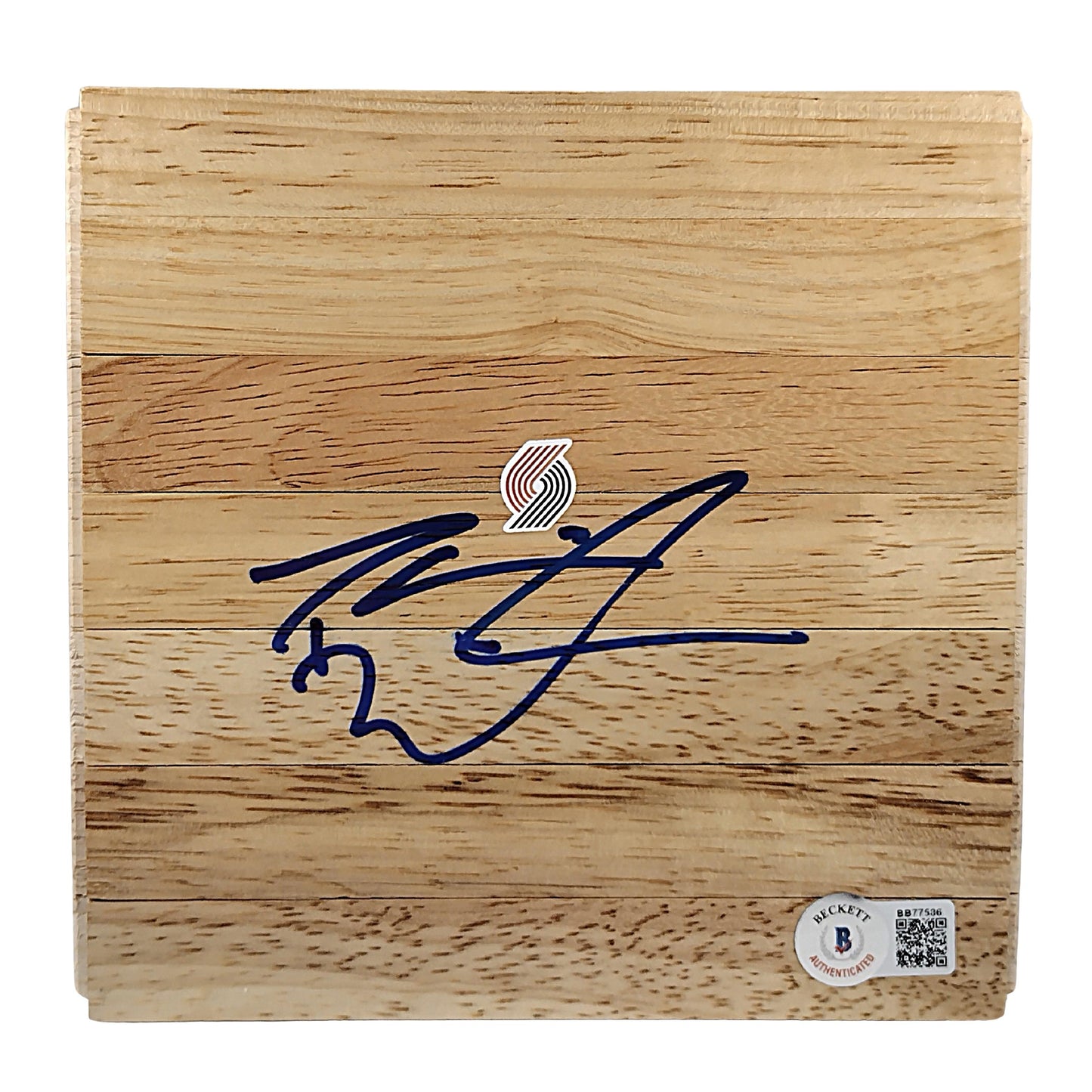 Darius Miles Portland Trail Blazers Autographed Parquet Basketball Floorboard — Beckett Authentication