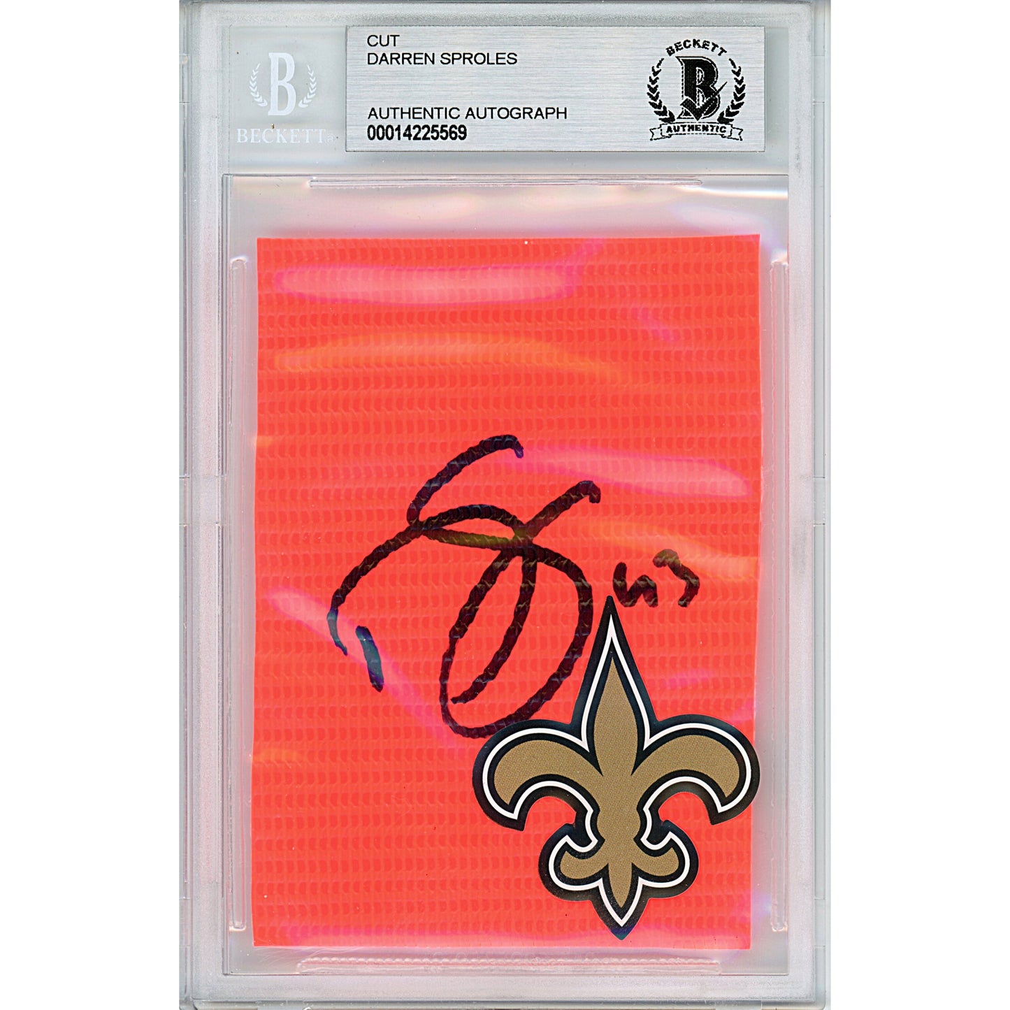 Darren Sproles New Orleans Saints Autographed End Zone Football Pylon Cut — Beckett Authentication