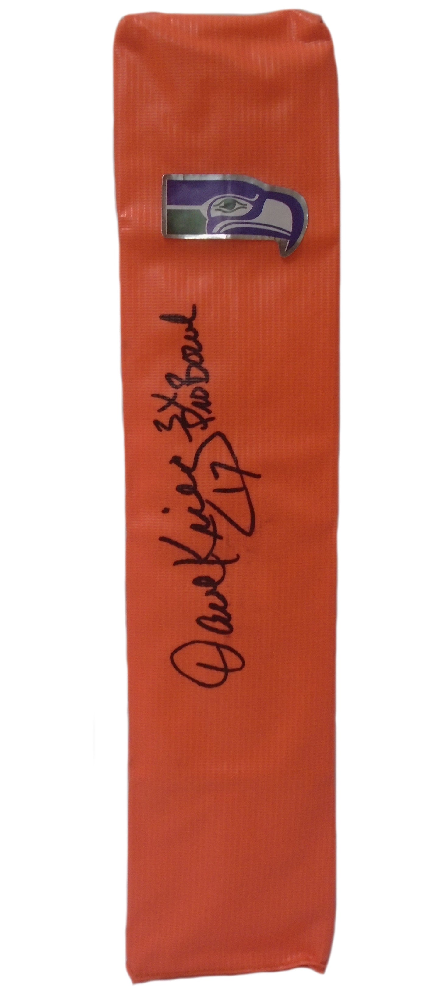 Dave Krieg Seattle Seahawks Autographed Football End Zone Pylon — Beckett Authentication