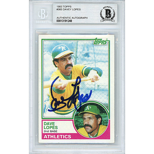 1983 Topps #365 — Davey Lopes Autographed Trading Card — Beckett Authentication
