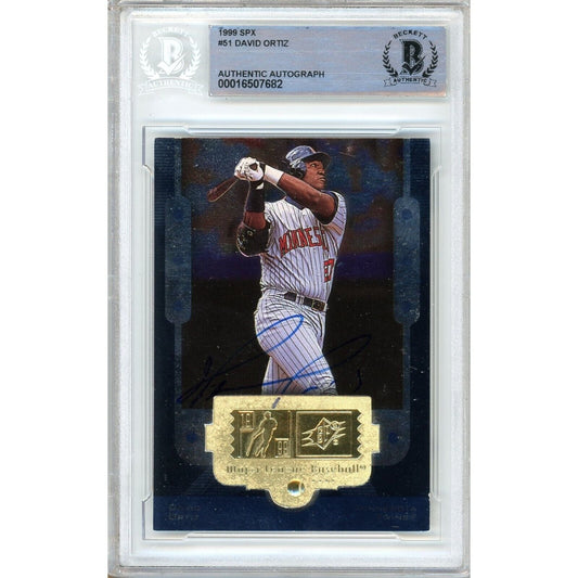 1999 Upper Deck SPx #51 — David Ortiz Minnesota Twins Autographed Trading Card — Beckett Authentication