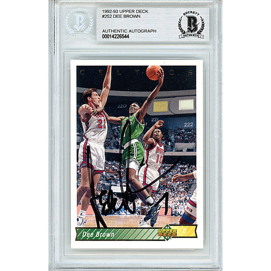1992-93 Upper Deck #252 — Dee Brown Boston Celtics Autographed Trading Card — Beckett Authentication