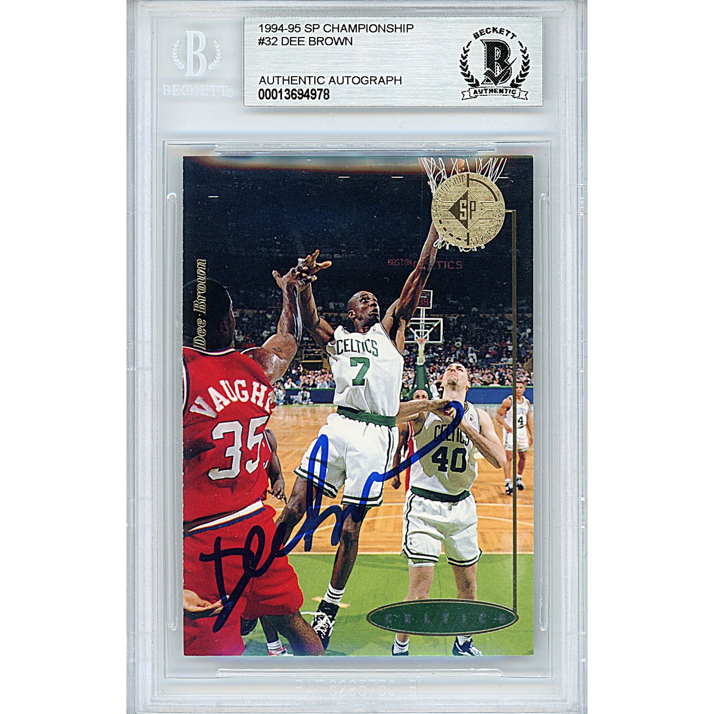 1994 Upper Deck SP #32 — Dee Brown Boston Celtics Autographed Trading Card — Beckett Authentication