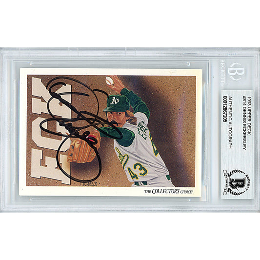 1993 Upper Deck #814 — Dennis Eckersley Oakland Athletics Autographed Trading Card — Beckett Authentication