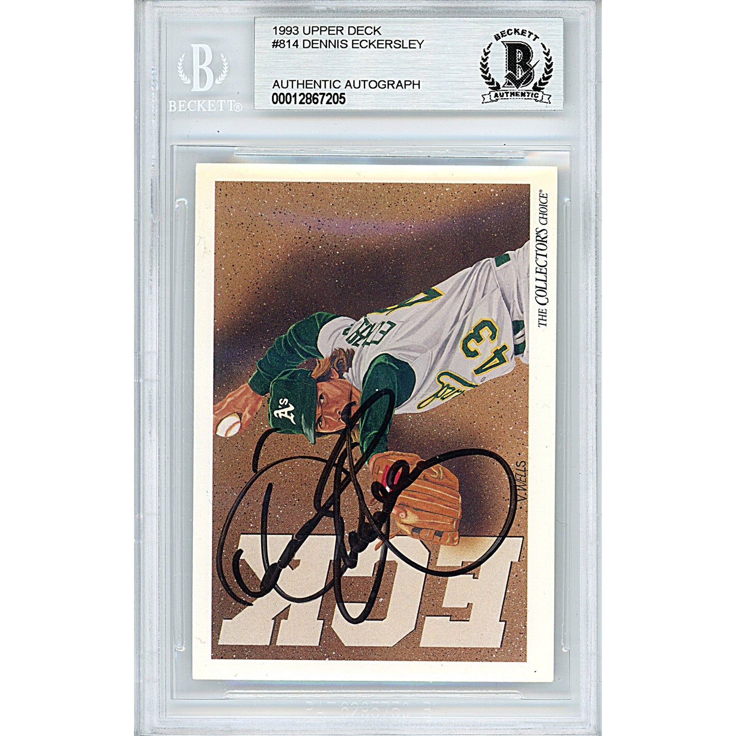 1993 Upper Deck #814 — Dennis Eckersley Oakland Athletics Autographed Trading Card — Beckett Authentication