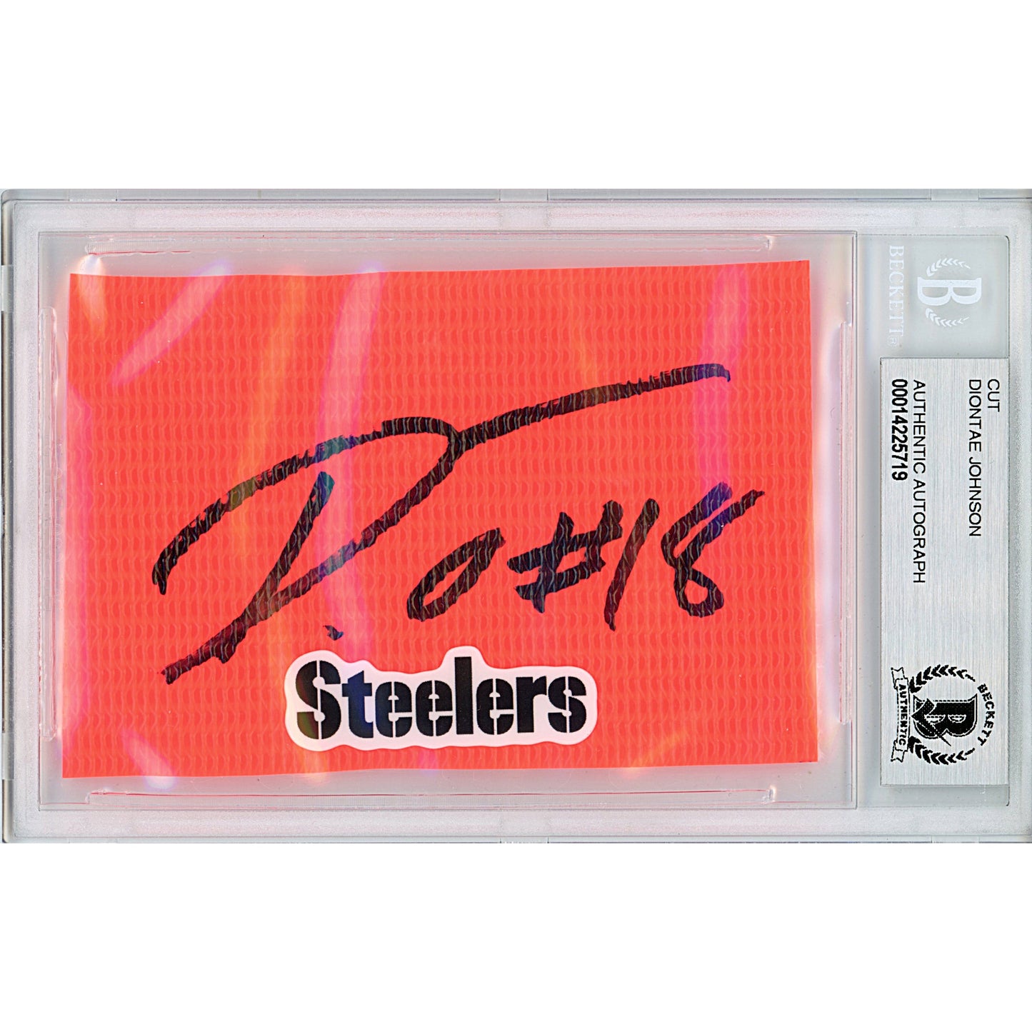 Diontae Johnson Pittsburgh Steelers Autographed Football End Zone Pylon Cut — Beckett Authentication