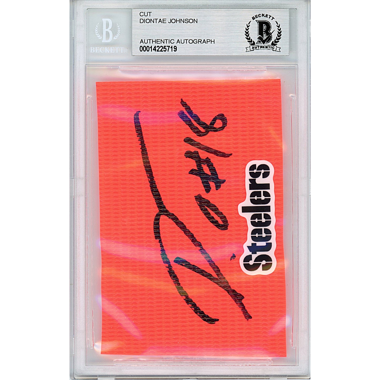 Diontae Johnson Pittsburgh Steelers Autographed Football End Zone Pylon Cut — Beckett Authentication
