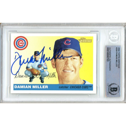 2004 Topps #259 — Damian Miller Chicago Cubs Autographed Trading Card — Beckett Authentication