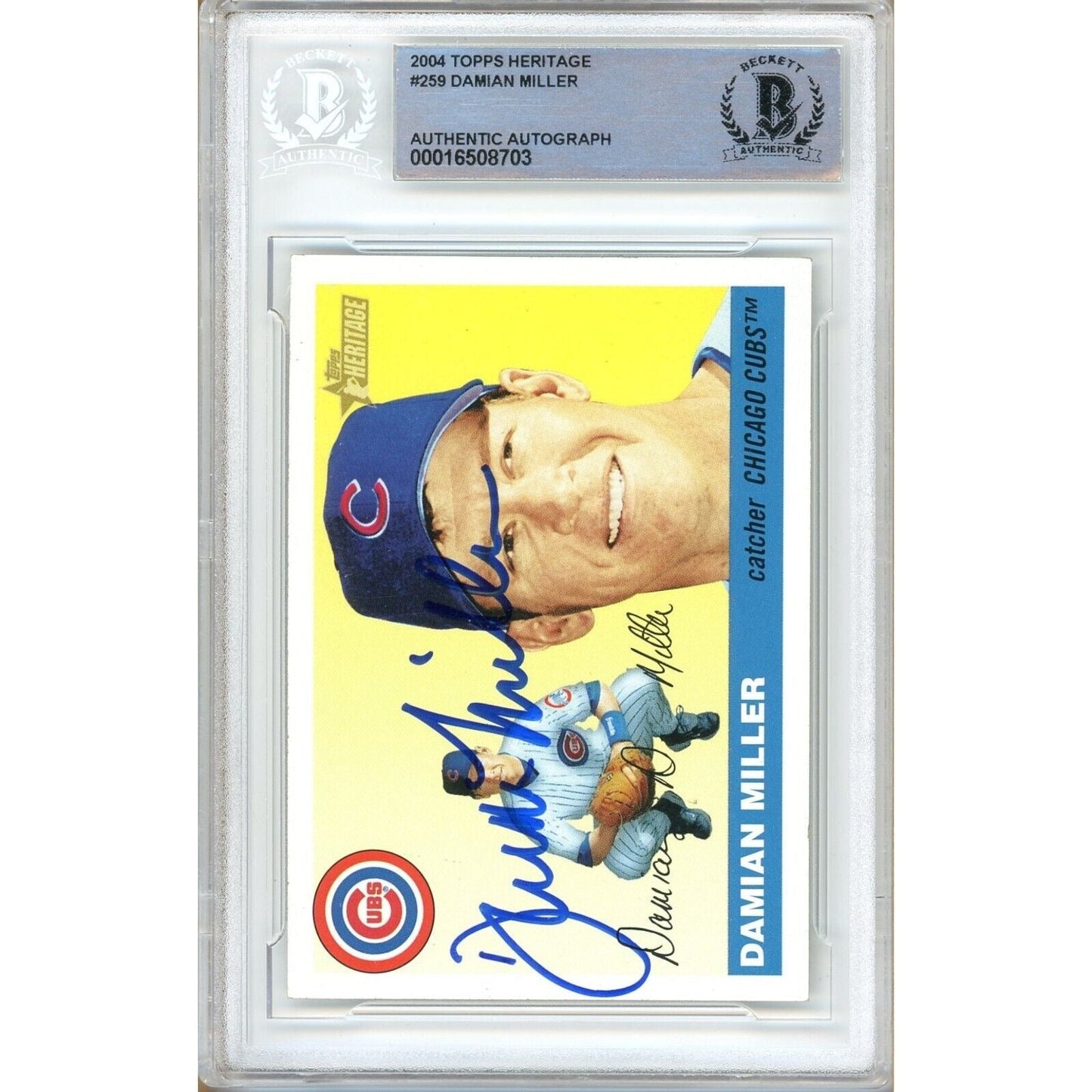 2004 Topps #259 — Damian Miller Chicago Cubs Autographed Trading Card — Beckett Authentication