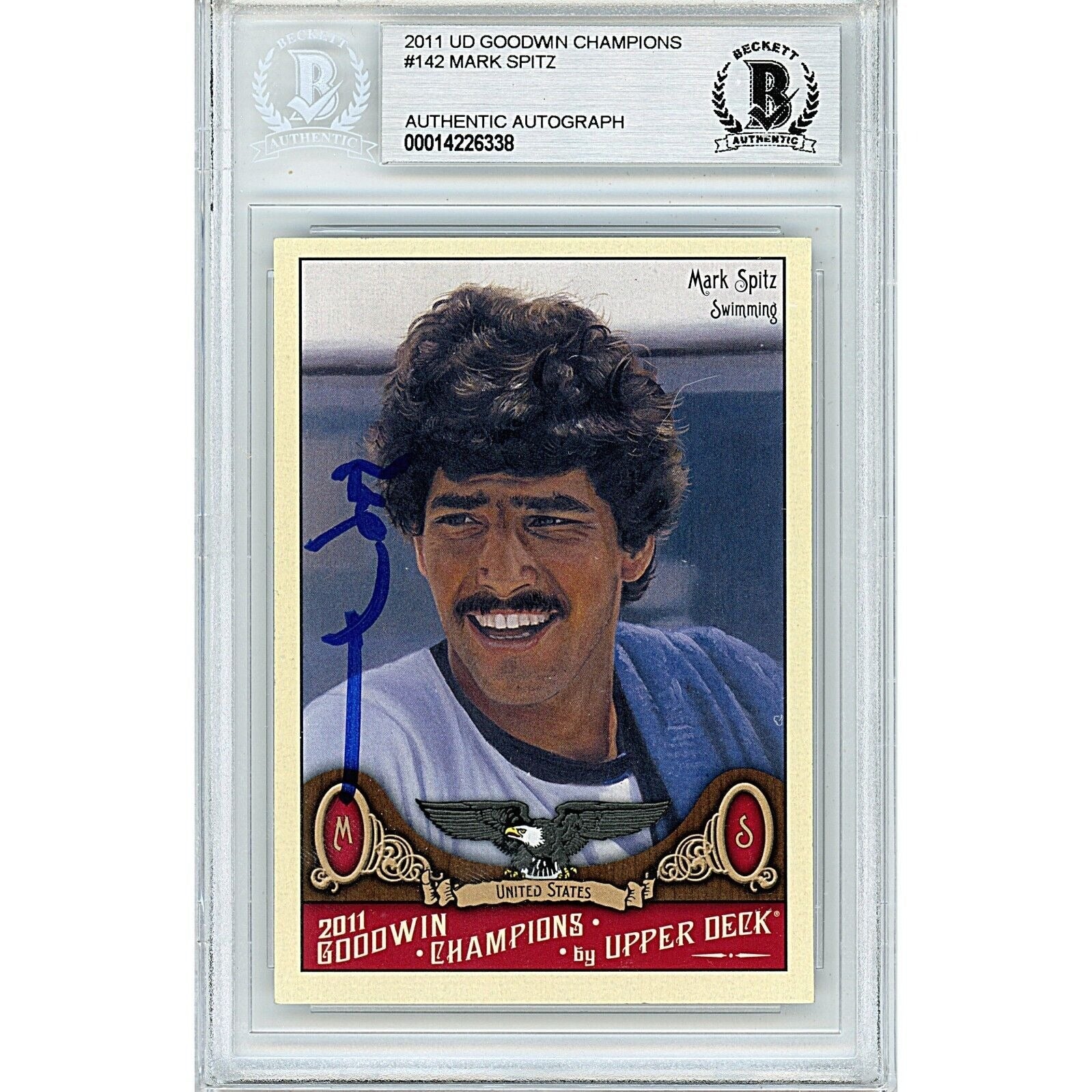 Mark Spitz Signed 2011 Goodwin Champions Summer Olympics Card Beckett Auth Auto Slab - Sport Cards