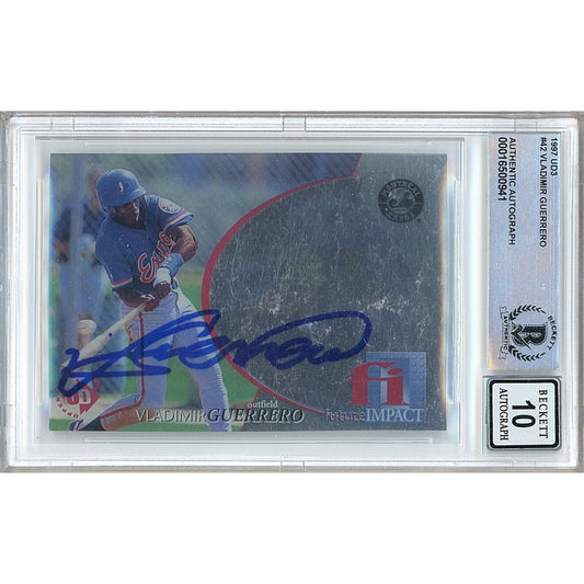 Vladimir Guerrero Montreal Expos Signed 1997 UD3 Rookie Card BGS Auto 10 Graded Slab