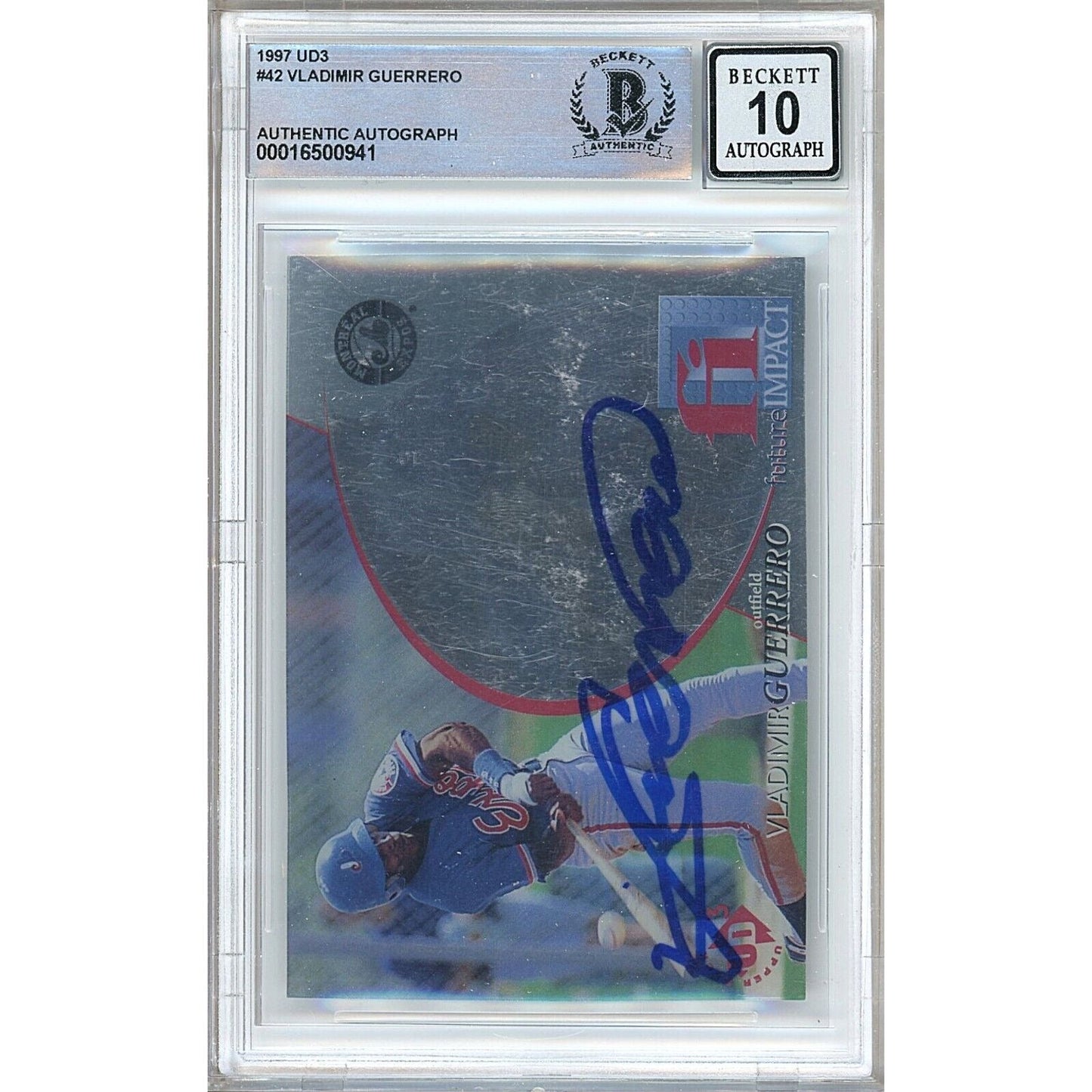 Vladimir Guerrero Montreal Expos Signed 1997 UD3 Rookie Card BGS Auto 10 Graded Slab