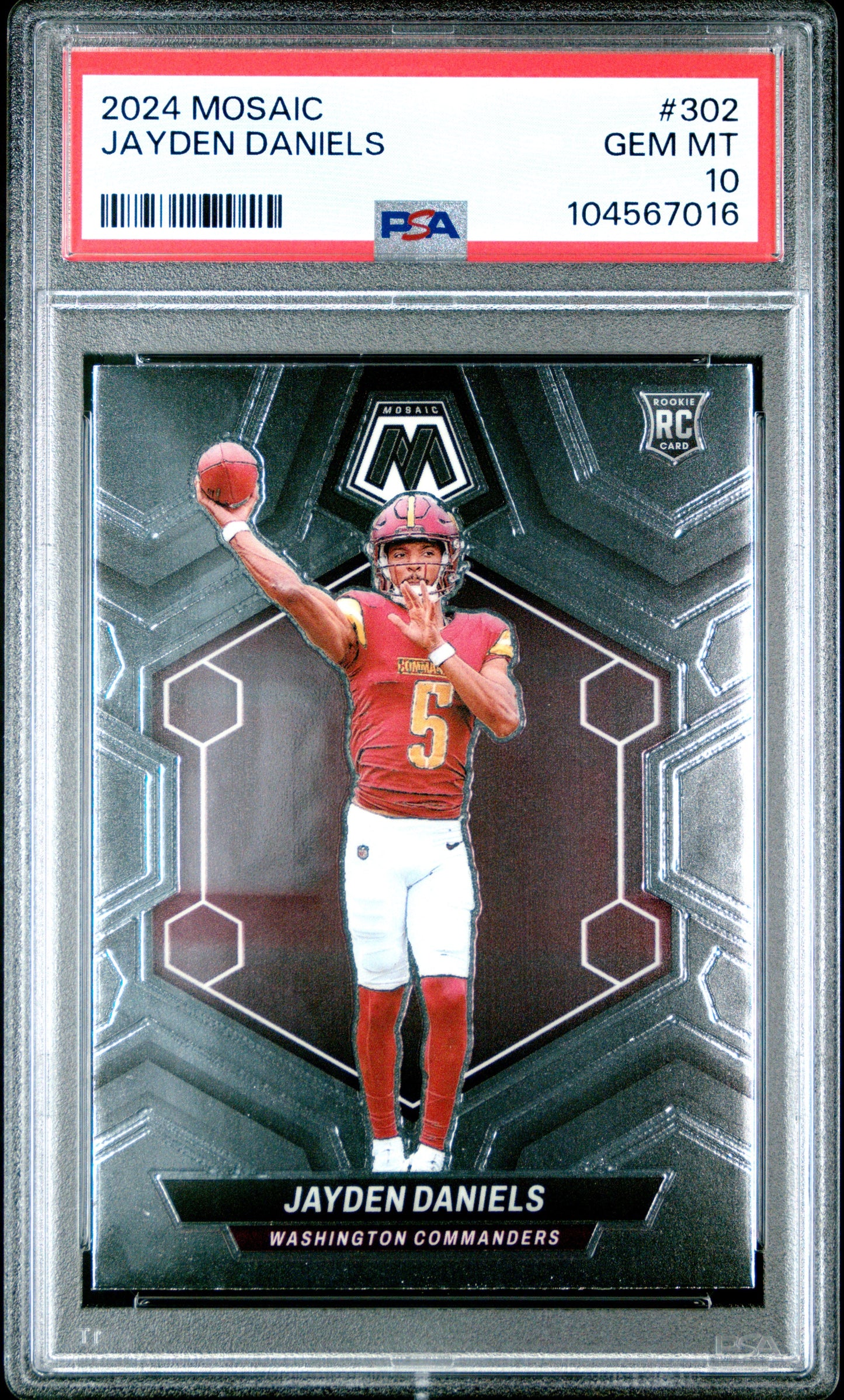 Graded 2024 Panini Mosaic Jayden Daniels #302 Rookie RC Football Card PSA 10 Gem Mint