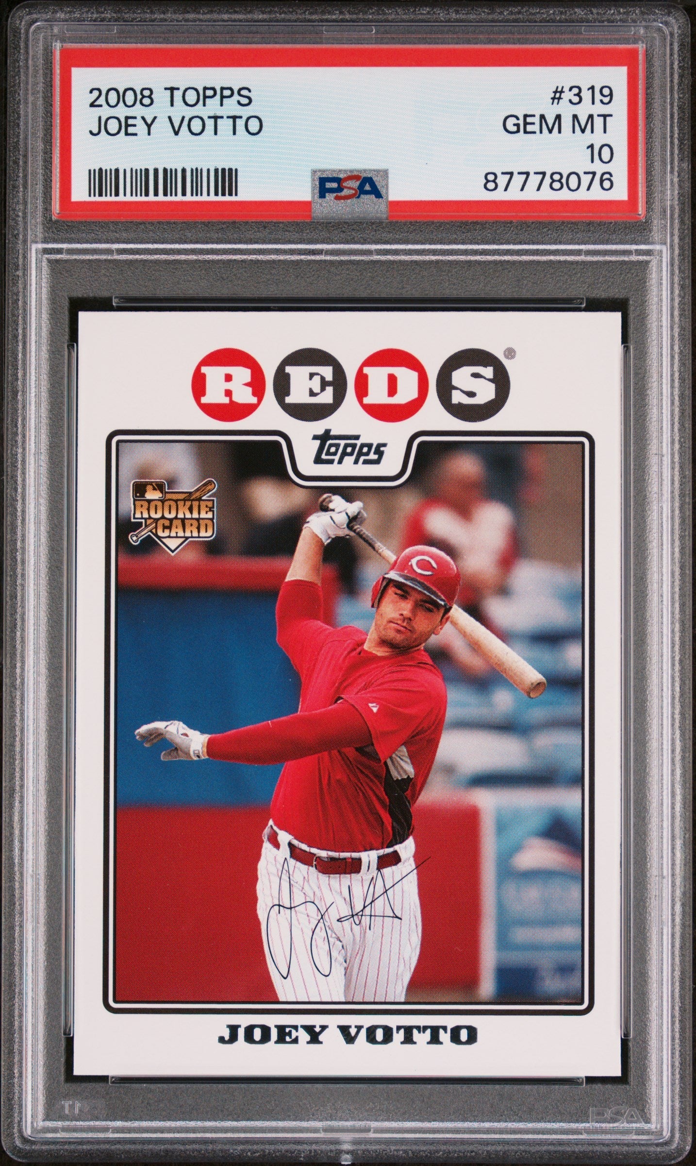 Graded 2008 Topps Joey Votto #319 Rookie RC Baseball Card PSA 10 Gem Mint