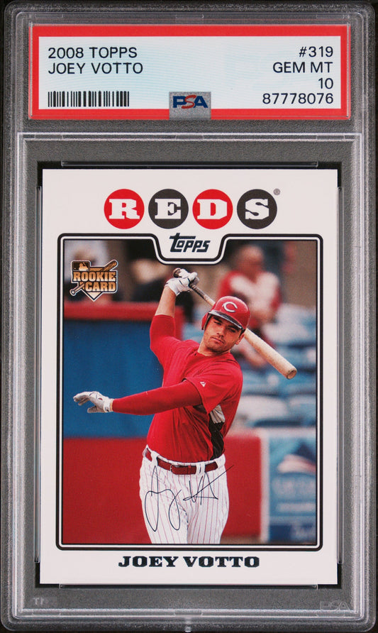 Graded 2008 Topps Joey Votto #319 Rookie RC Baseball Card PSA 10 Gem Mint