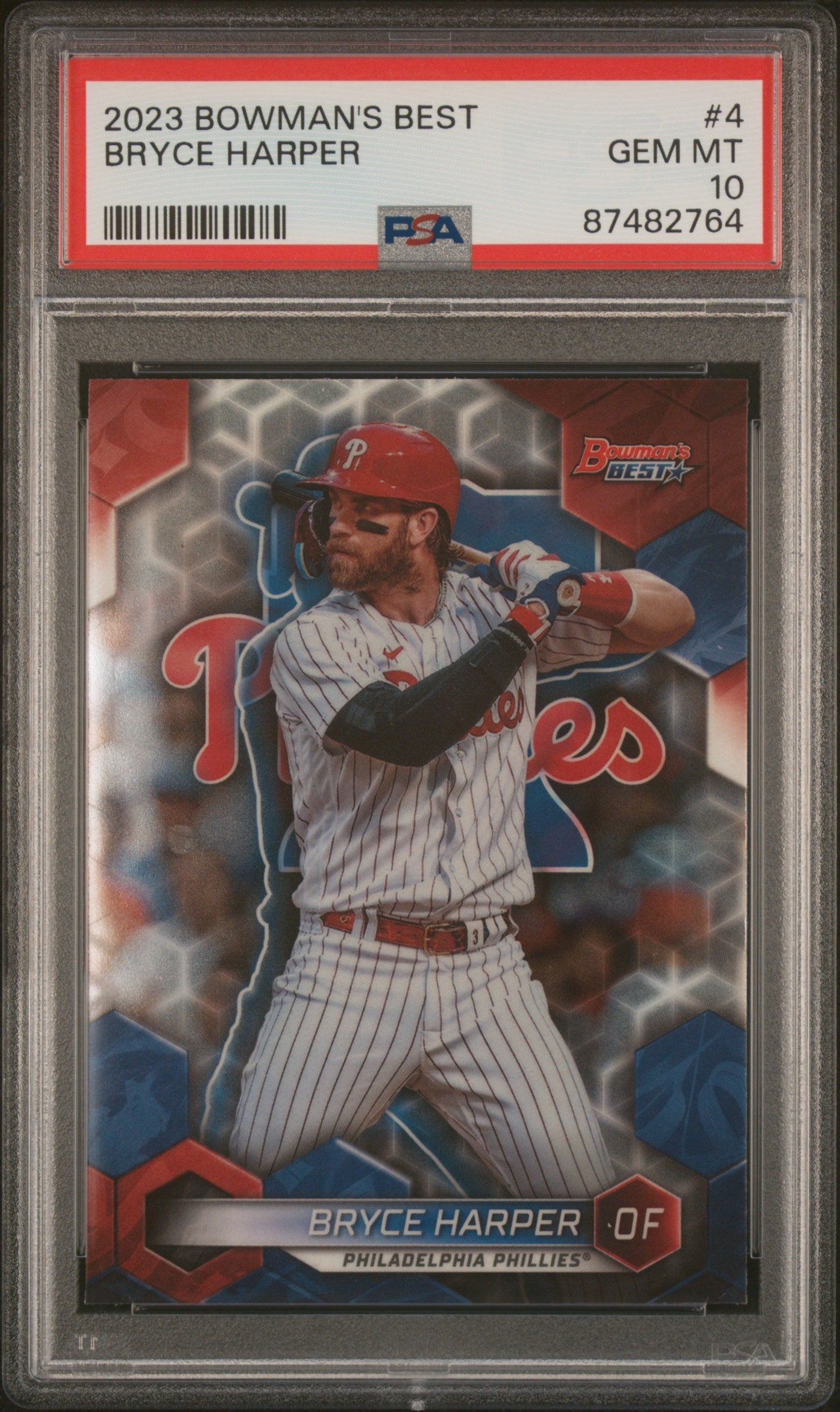 Graded 2023 Topps Bowmans Best Bryce Harper #4 Baseball Card PSA 10 Gem Mint