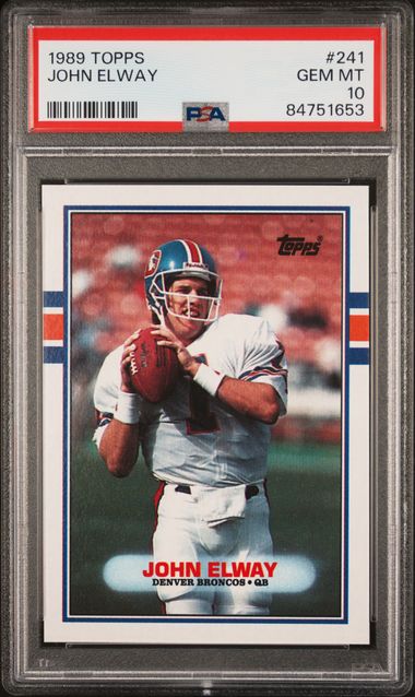 Graded 1989 Topps John Elway #241 Football Card PSA 10 Gem Mint