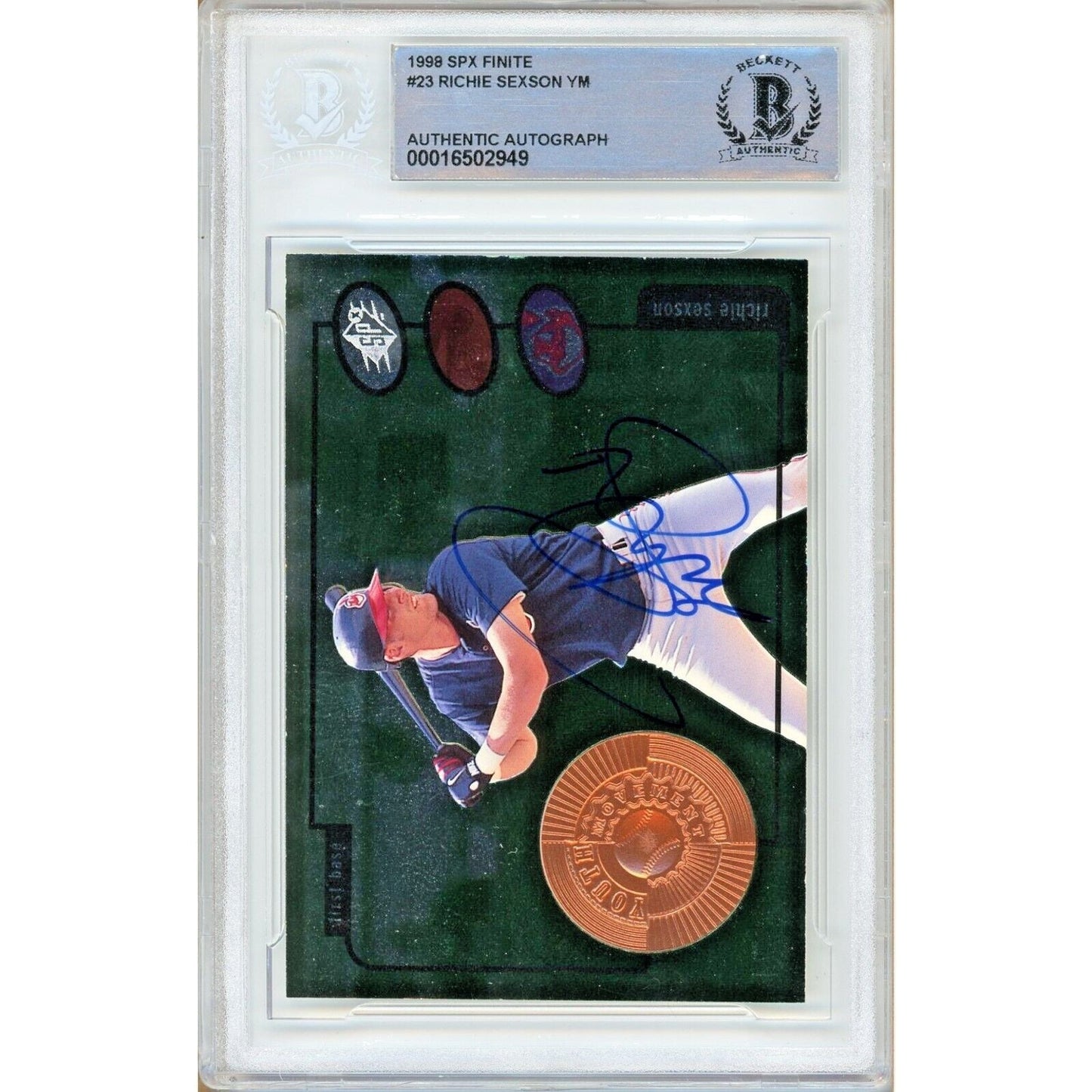 Richie Sexson Cleveland Indians Signed 1998 SPx Finite Youth Movement Card Beckett Auth