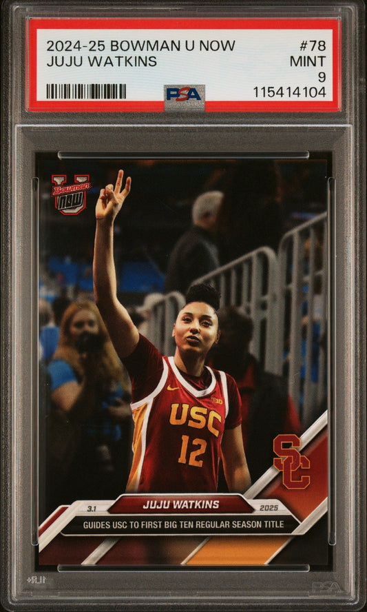 Graded 2024 Topps Bowman U Now JuJu Watkins #78 Rookie RC Basketball Card PSA 9 Mint