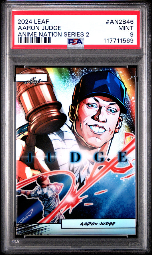 Graded 2024 Leaf Aaron Judge #AN2B46 Anime Nation Series 2 /99 Baseball Card PSA 9 Mint