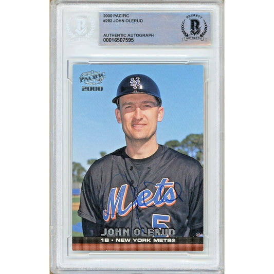 2000 Pacific #282 — John Olerud New York Mets Autographed Trading Card — Beckett Authentication