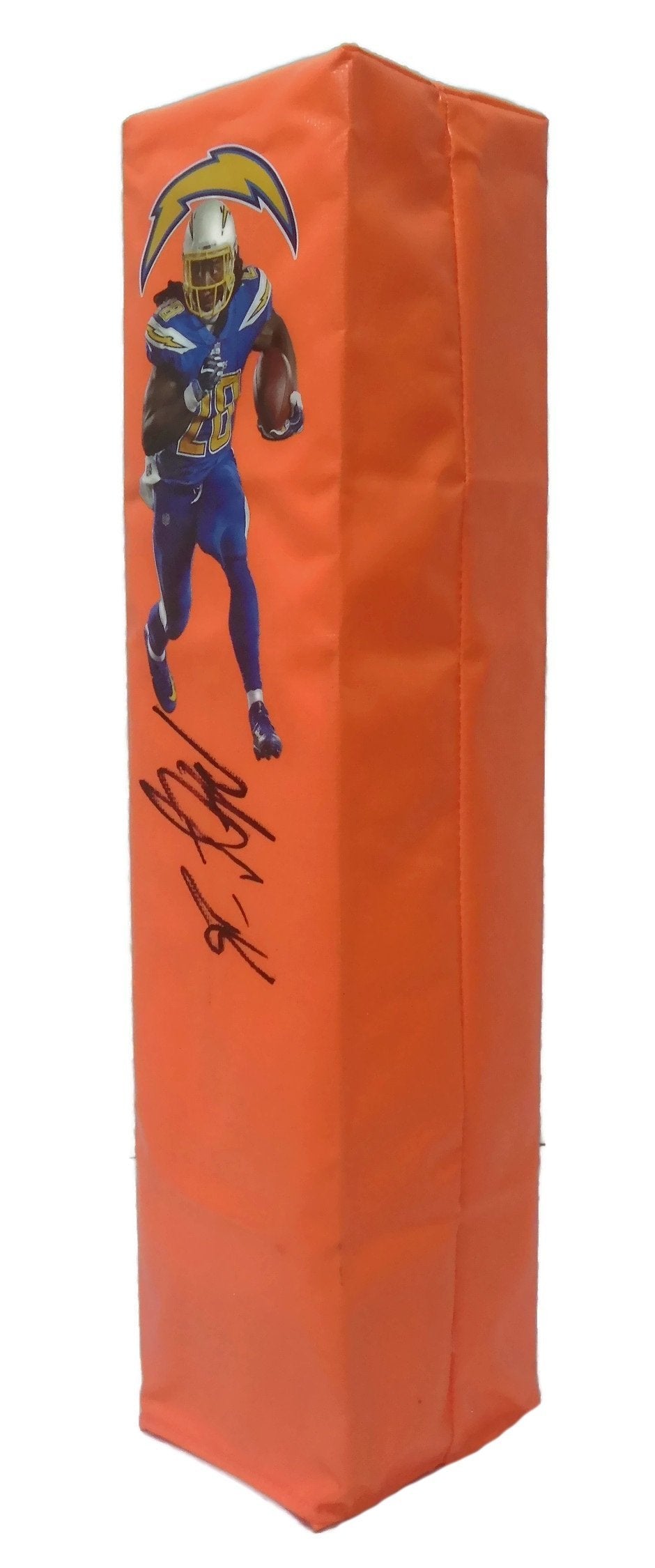Melvin Gordon Signed LA Chargers Photo Football End Zone Pylon, Proof, Beckett COA