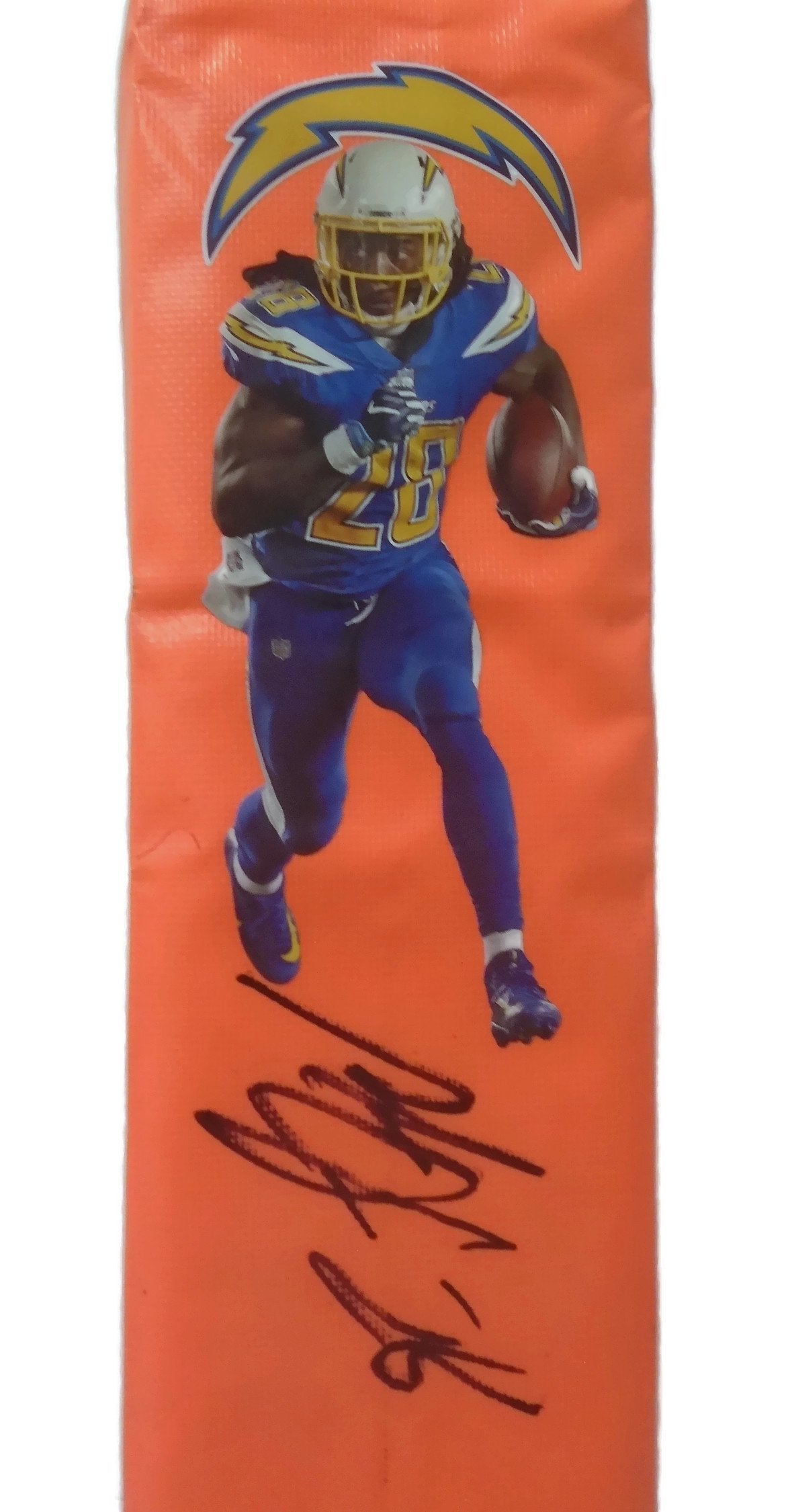 Melvin Gordon Signed LA Chargers Photo Football End Zone Pylon, Proof, Beckett COA
