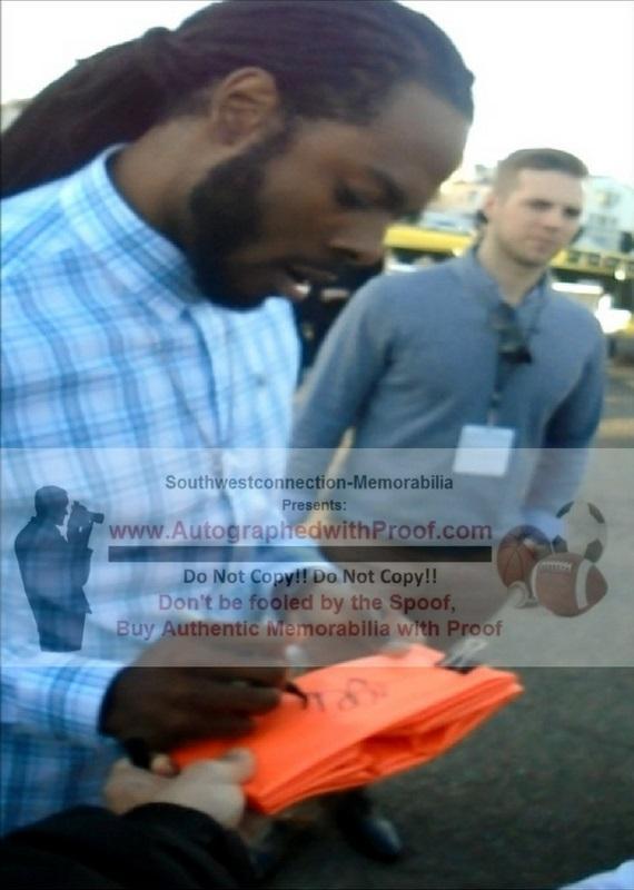 Richard Sherman Signed San Francisco 49ers Football End Zone Pylon Proof Beckett COA