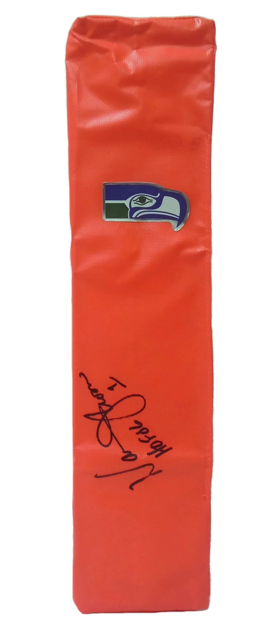 Warren Moon Signed Seattle Seahawks Football End Zone Pylon Proof Photo Beckett COA