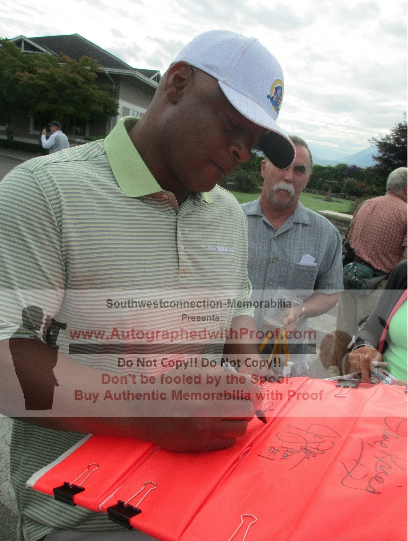 Warren Moon Signed Seattle Seahawks Football End Zone Pylon Proof Photo Beckett COA