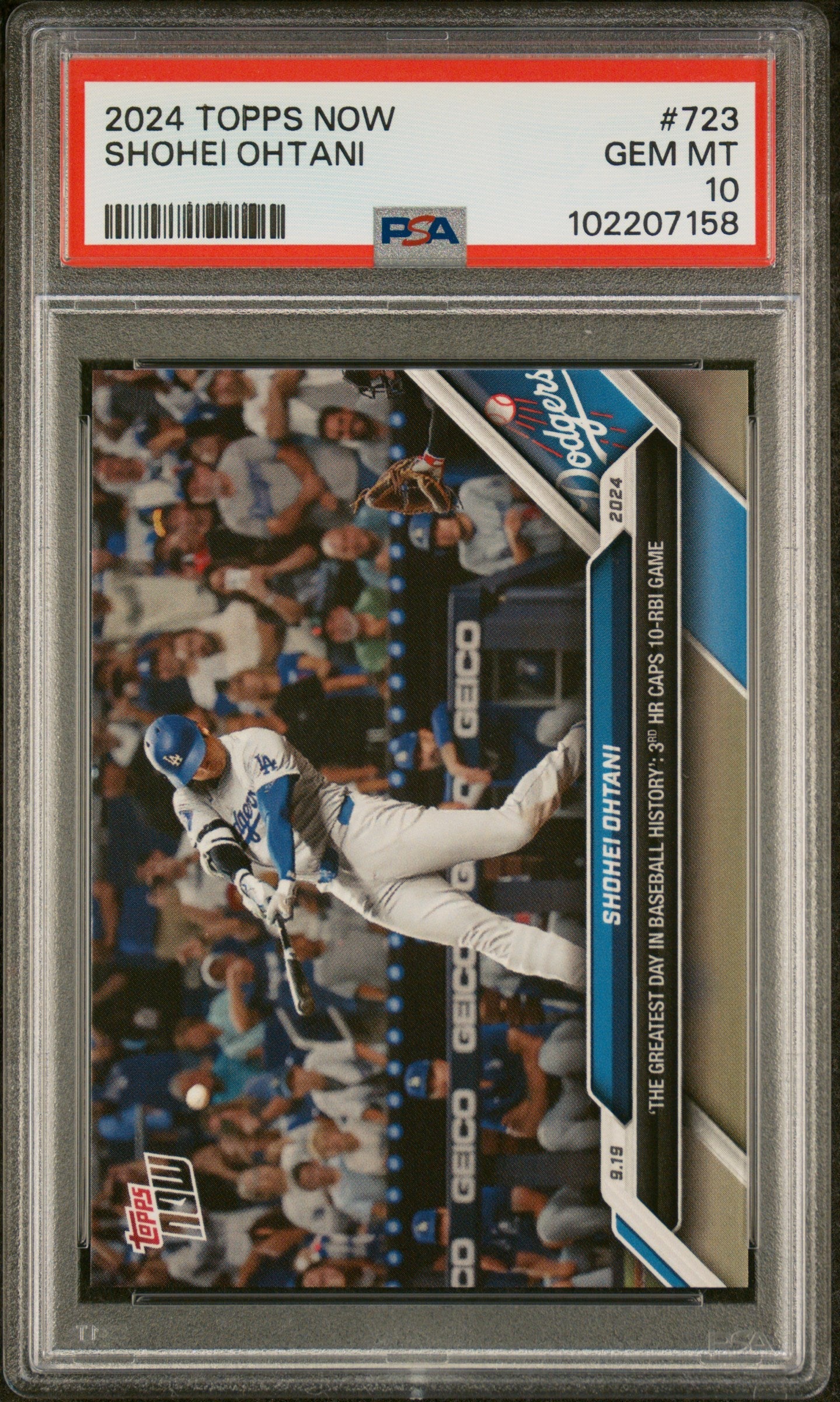 Graded 2024 Topps Now Shohei Ohtani #723 Baseball Card PSA 10 Gem Mint