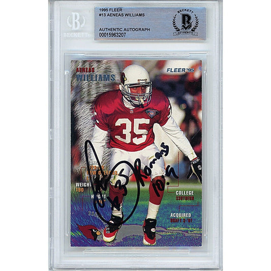 1995 Fleer #13 — Aeneas Williams Arizona Cardinals Autographed Trading Card — Beckett Authentication