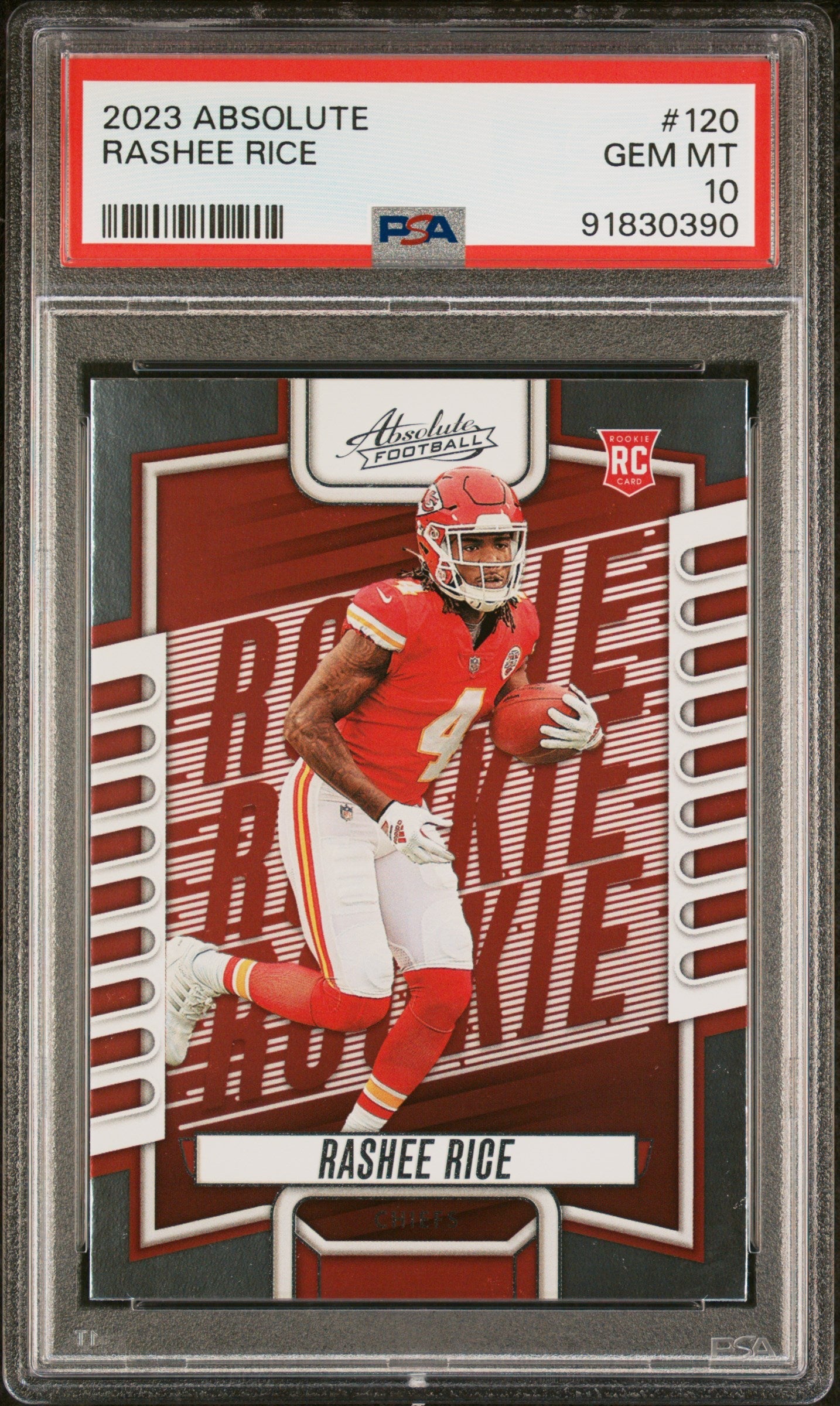 Graded 2023 Panini Absolute Rashee Rice #120 Rookie RC Football Card PSA 10 Gem Mint