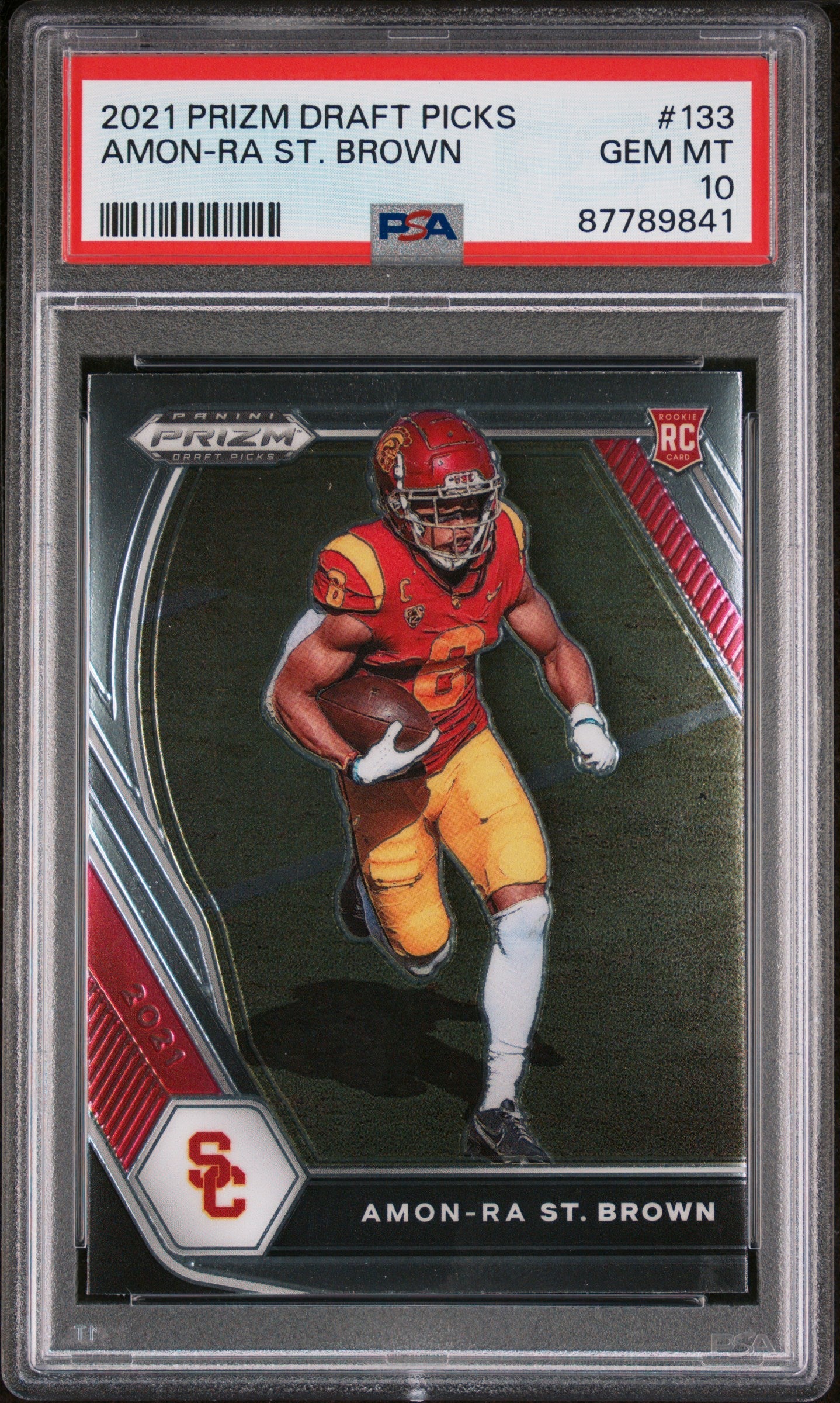 Graded 2021 Panini Prizm DP Amon-Ra St. Brown #133 Rookie RC Football Card PSA 10 Gem Mint - Sport Cards