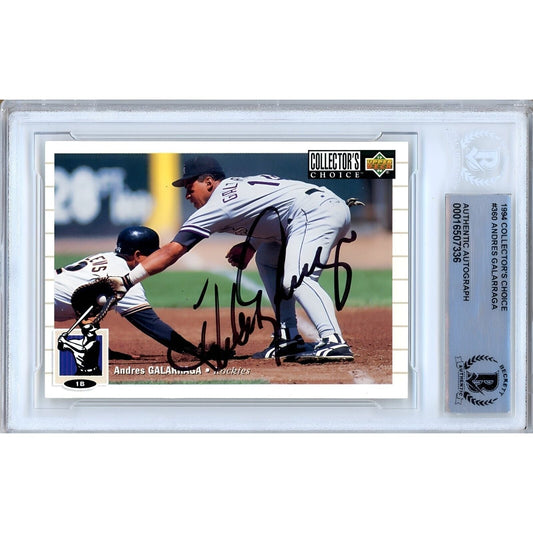 1994 UD Collectors Choice #360 — Andres Galarraga Colorado Rockies Autographed Trading Card — Beckett Authentication