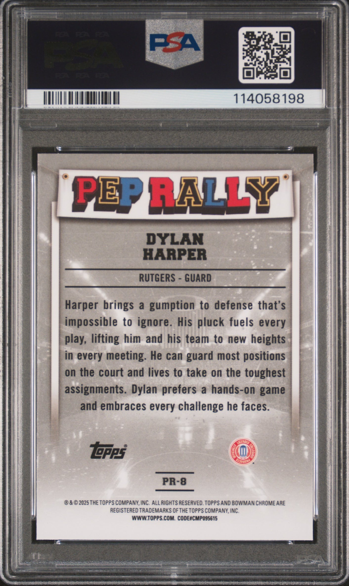 Graded 2024 Topps Bowman U Chrome Dylan Harper #PR8 Pep Rally Rookie RC Basketball Card PSA 10 Gem Mint - Sport Cards