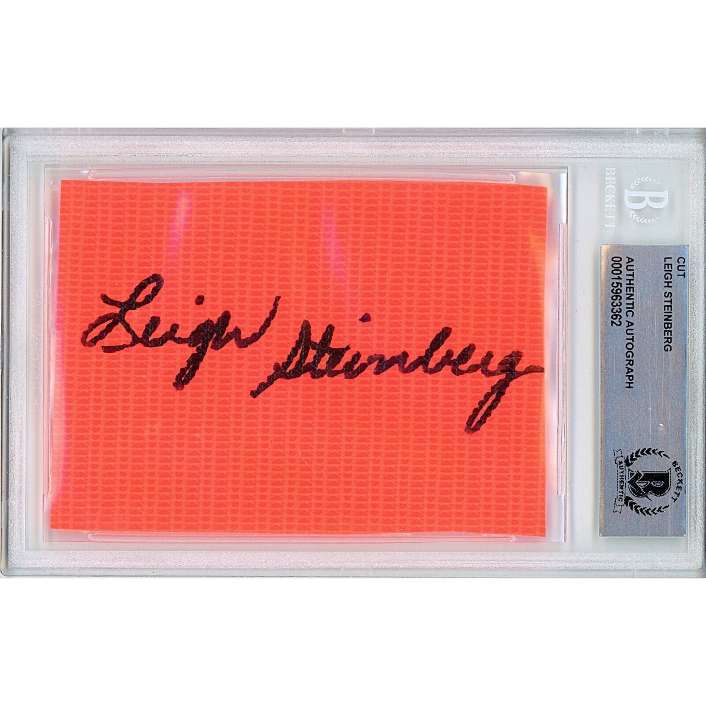 Leigh Steinberg Autographed Football Pylon Cut Slabbed — Beckett Authentication