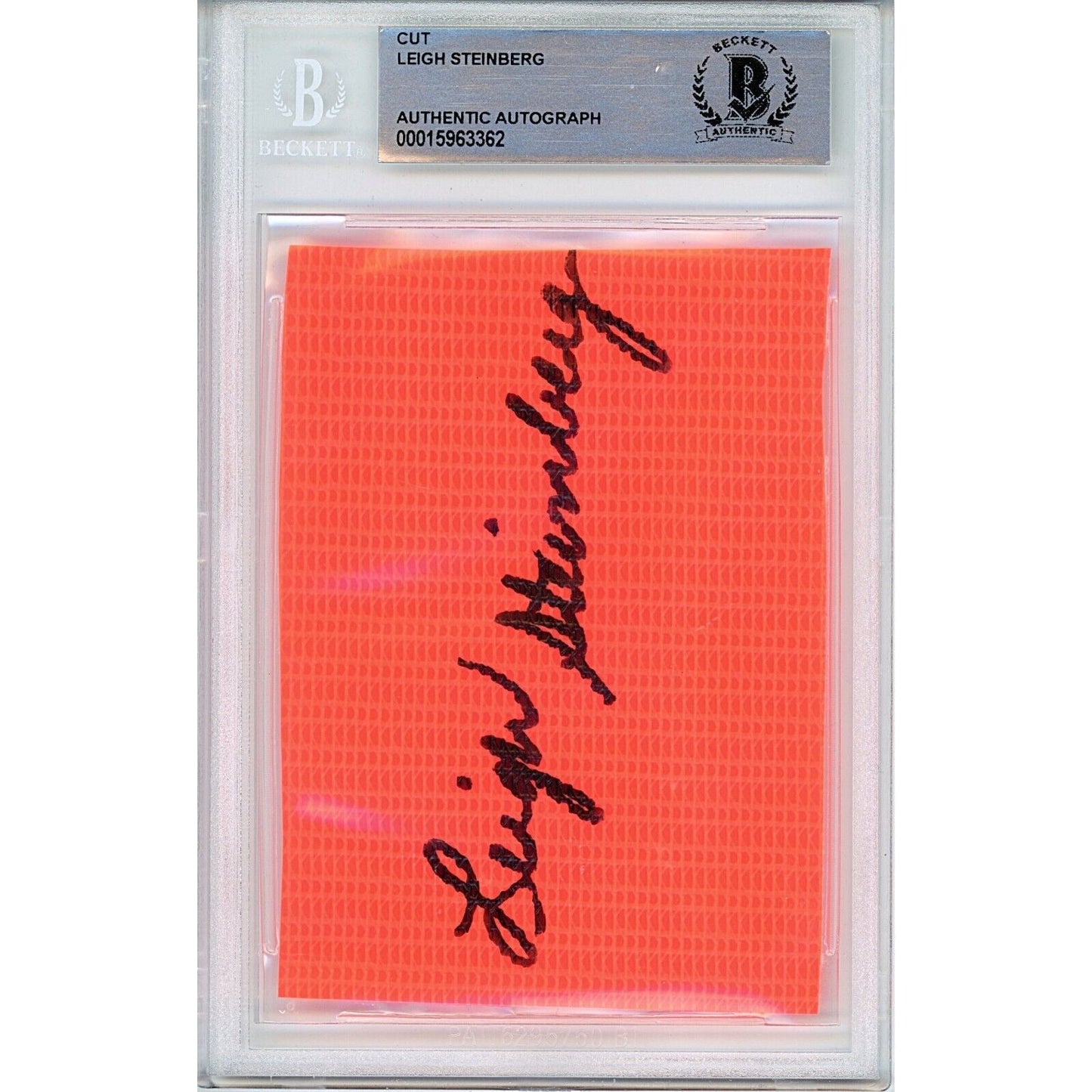 Leigh Steinberg Autographed Football Pylon Cut Slabbed — Beckett Authentication