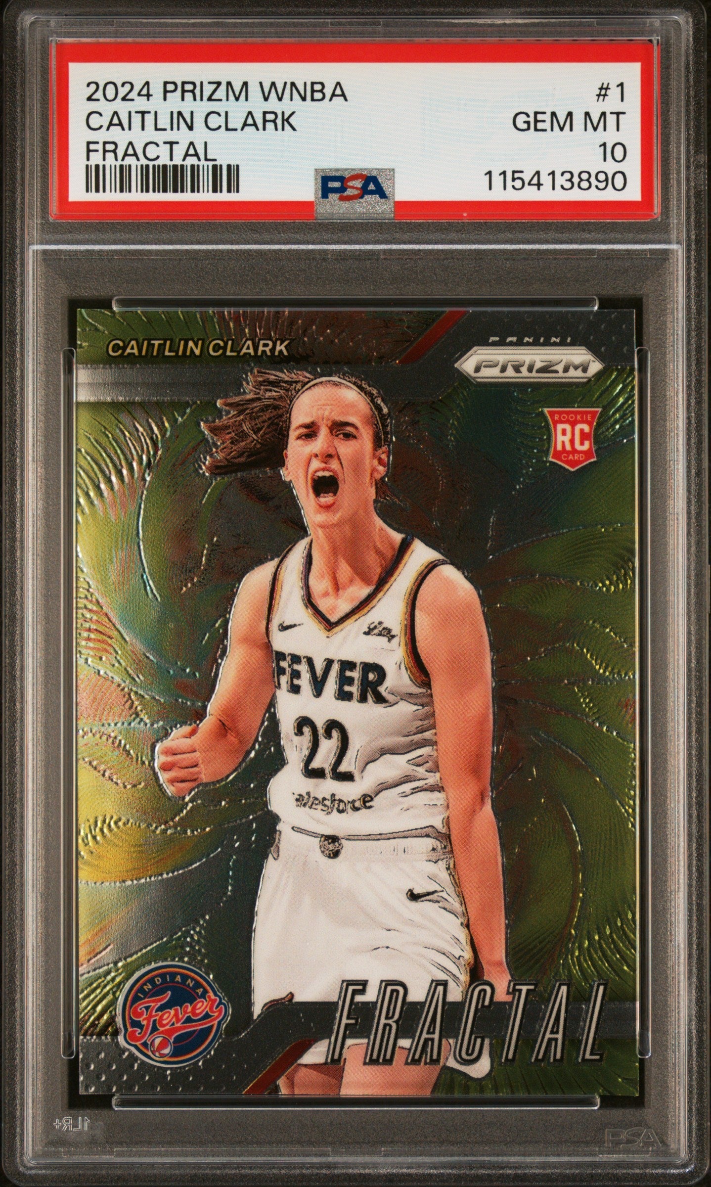 Graded 2024 Panini Prizm Caitlin Clark #1 Fractal Rookie RC Basketball Card PSA 10 Gem Mint - Sport Cards