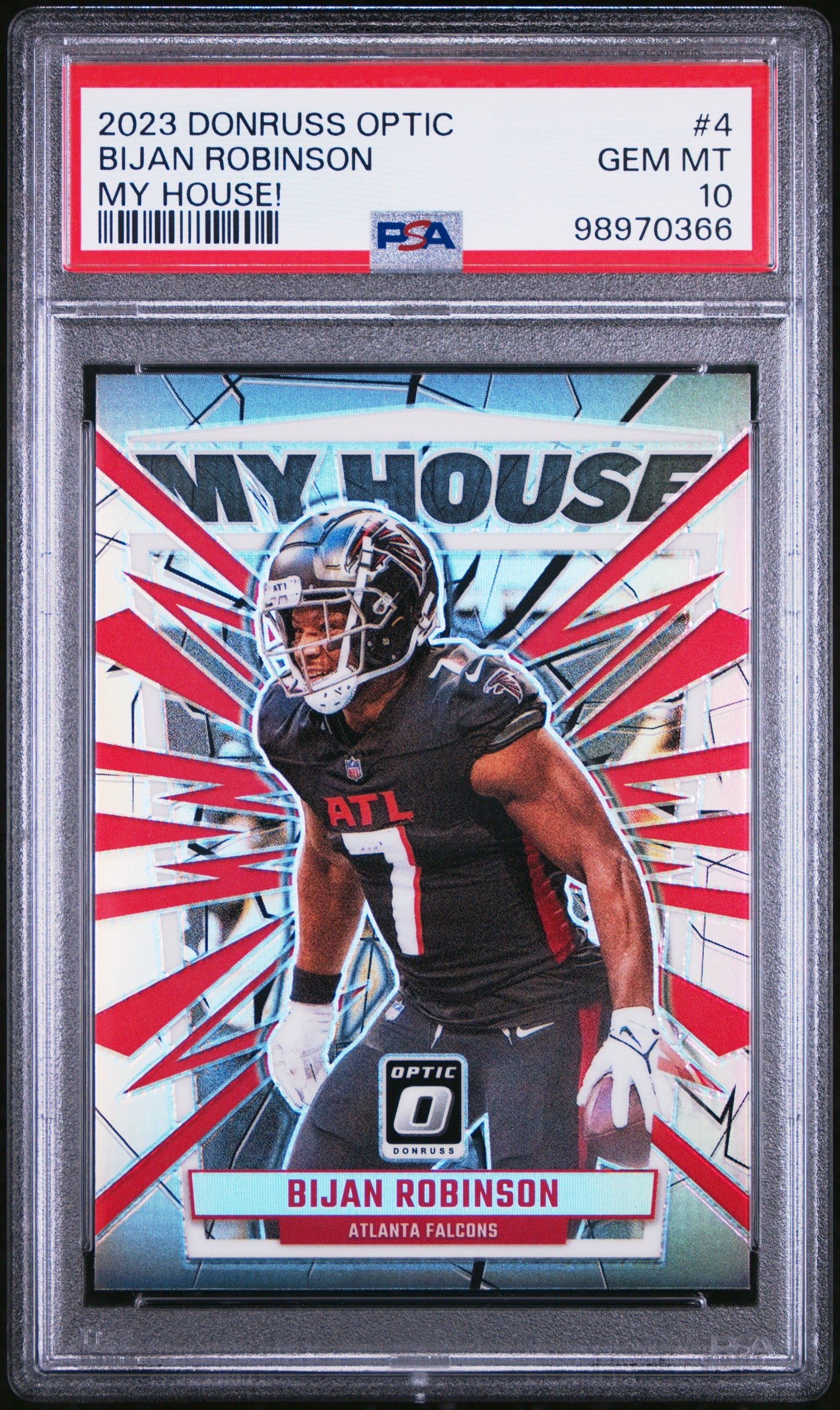 Graded 2023 Panini Donruss Optic Bijan Robinson #4 My House Rookie RC Football Card PSA 10 Gem Mint - Sport Cards
