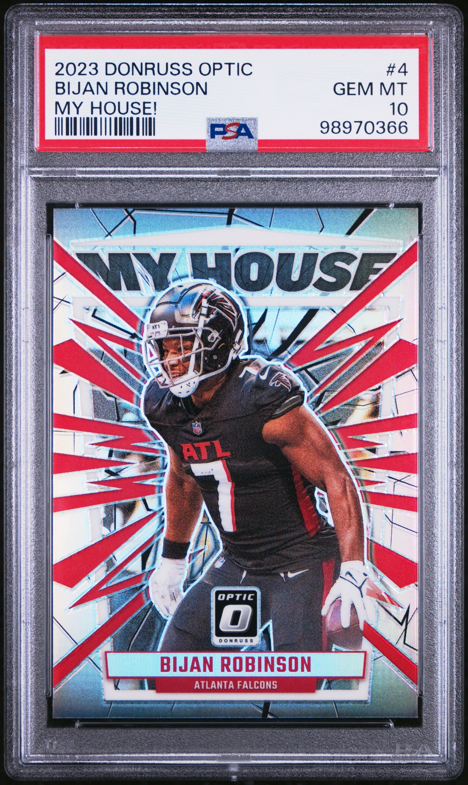 Graded 2023 Panini Donruss Optic Bijan Robinson #4 My House Rookie RC Football Card PSA 10 Gem Mint - Sport Cards