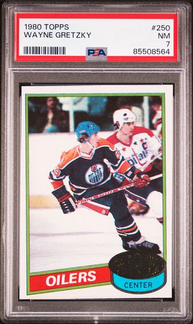Graded 1980 Topps Wayne Gretzky #250 2nd Year Hockey Card PSA 7 Mint