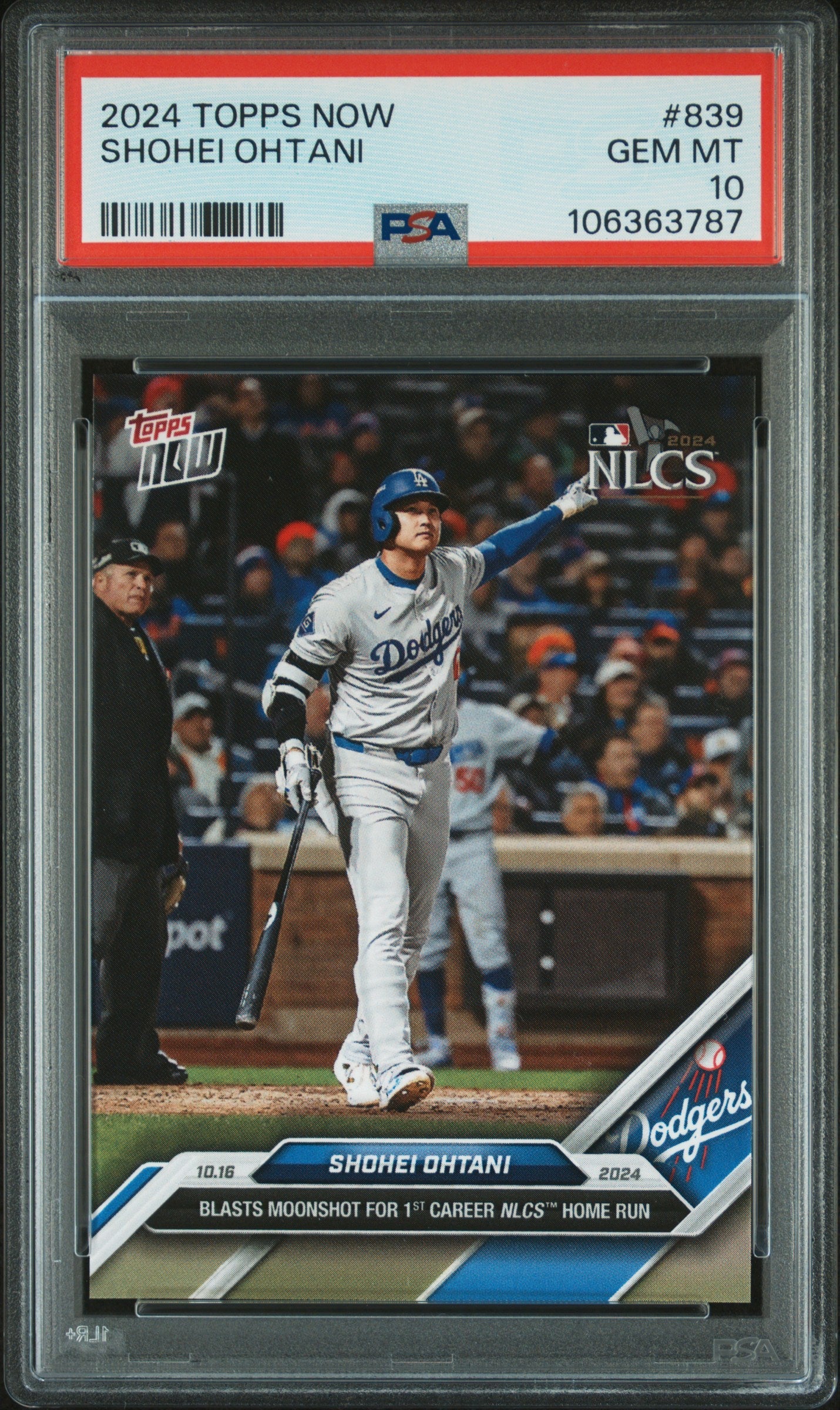 Graded 2024 Topps Now Shohei Ohtani #839 Baseball Card PSA 10 Gem Mint