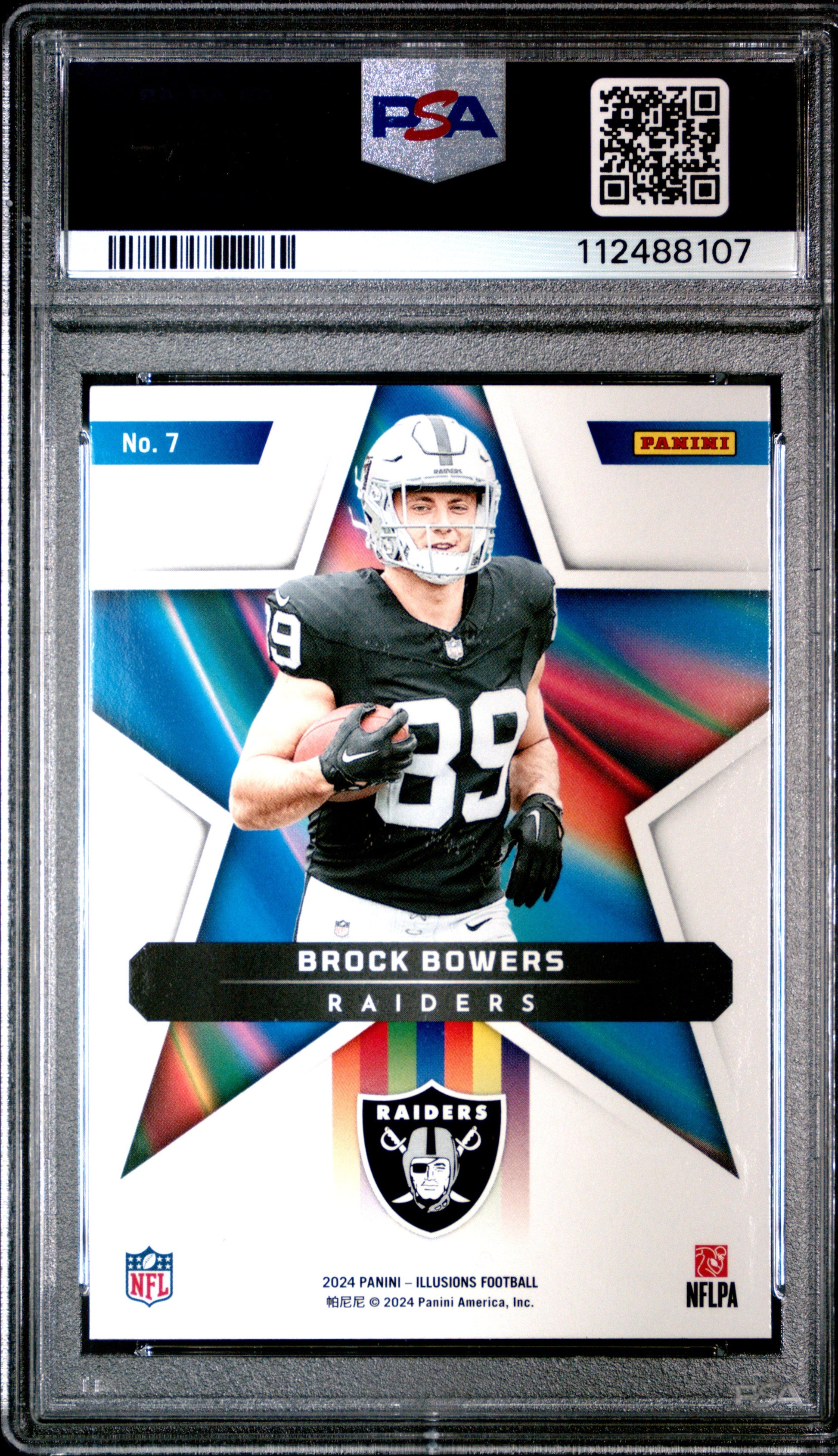 Graded 2024 Panini Illusions Brock Bowers #7 Shining Stars Rookie RC Football Card PSA 10 Gem Mint - Sport Cards