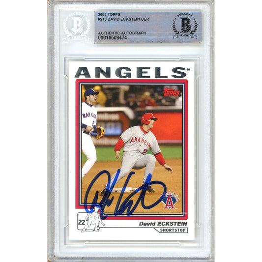 2004 Topps #210 — David Eckstein Anaheim Angels Autographed Trading Card — Beckett Authentication