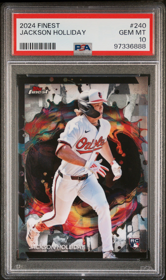 Graded 2024 Topps Finest Jackson Holliday #240 Rookie RC Baseball Card PSA 10 Gem Mint