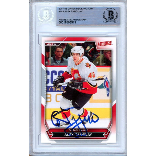 2007-08 Upper Deck Victory #149 — Alex Tanguay Calgary Flames Autographed Trading Card — Beckett Authentication