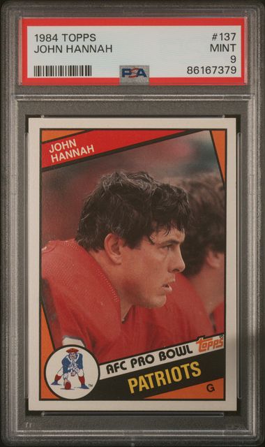 Graded 1984 Topps John Hannah #137 Football Card PSA 9 Mint