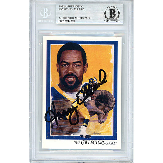 1992 Upper Deck #95 — Henry Ellard LA Rams Autographed Trading Card — Beckett Authentication